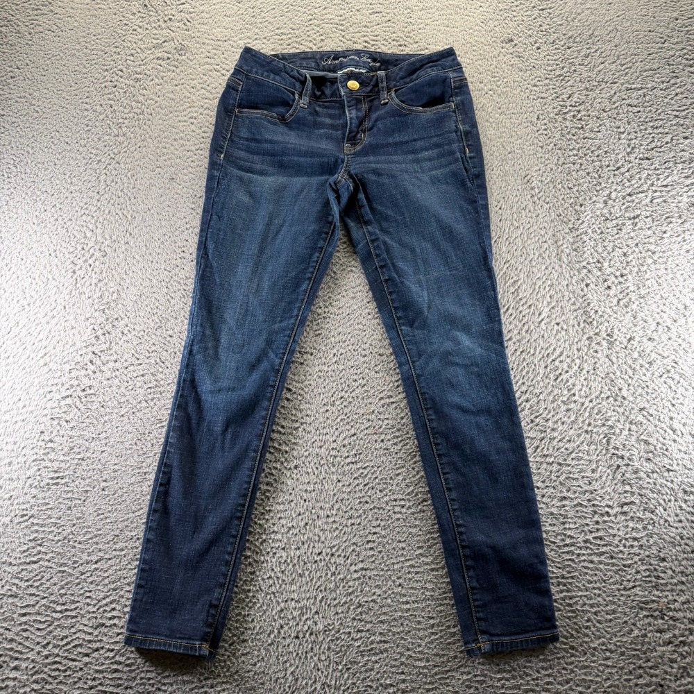 American Eagle Outfitters Jeans Womens 8 Blue Cotton Denim Jegging Faded Stretch